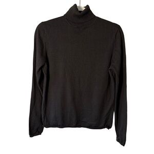 Mulberry Black Cozy Lightweight Classic Minimalist Turtleneck Sweater Size XL